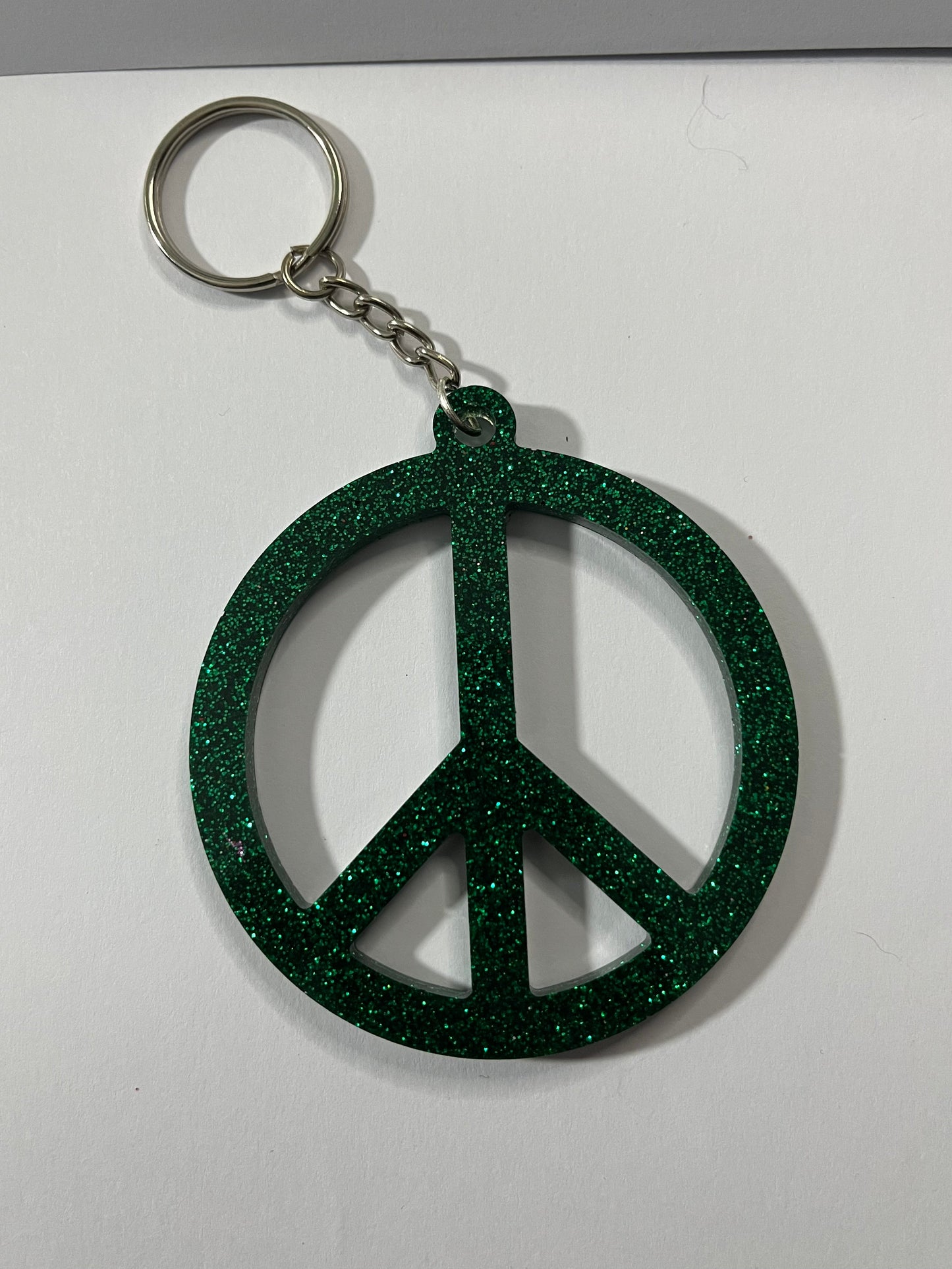 GLITTER GREEN PEACE SIGN