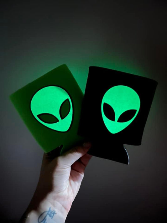 Glow in the dark Alien Koozie