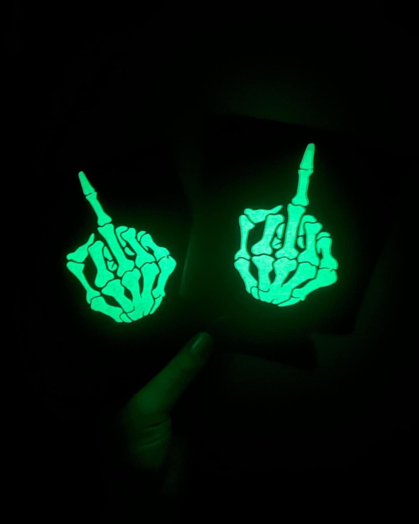 Glow in the dark middle finger koozie