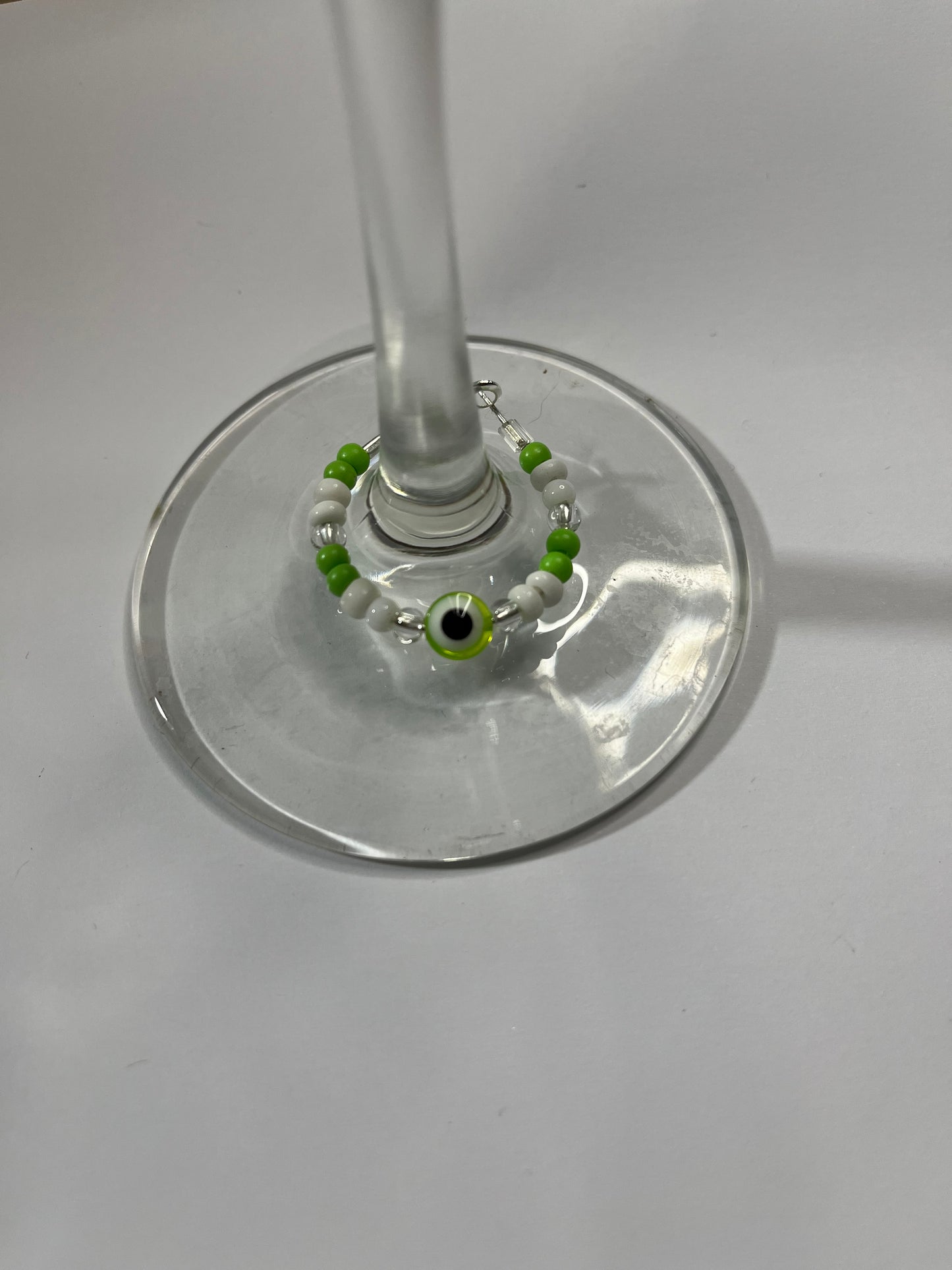 GREEN EVIL EYE WINE CHARM