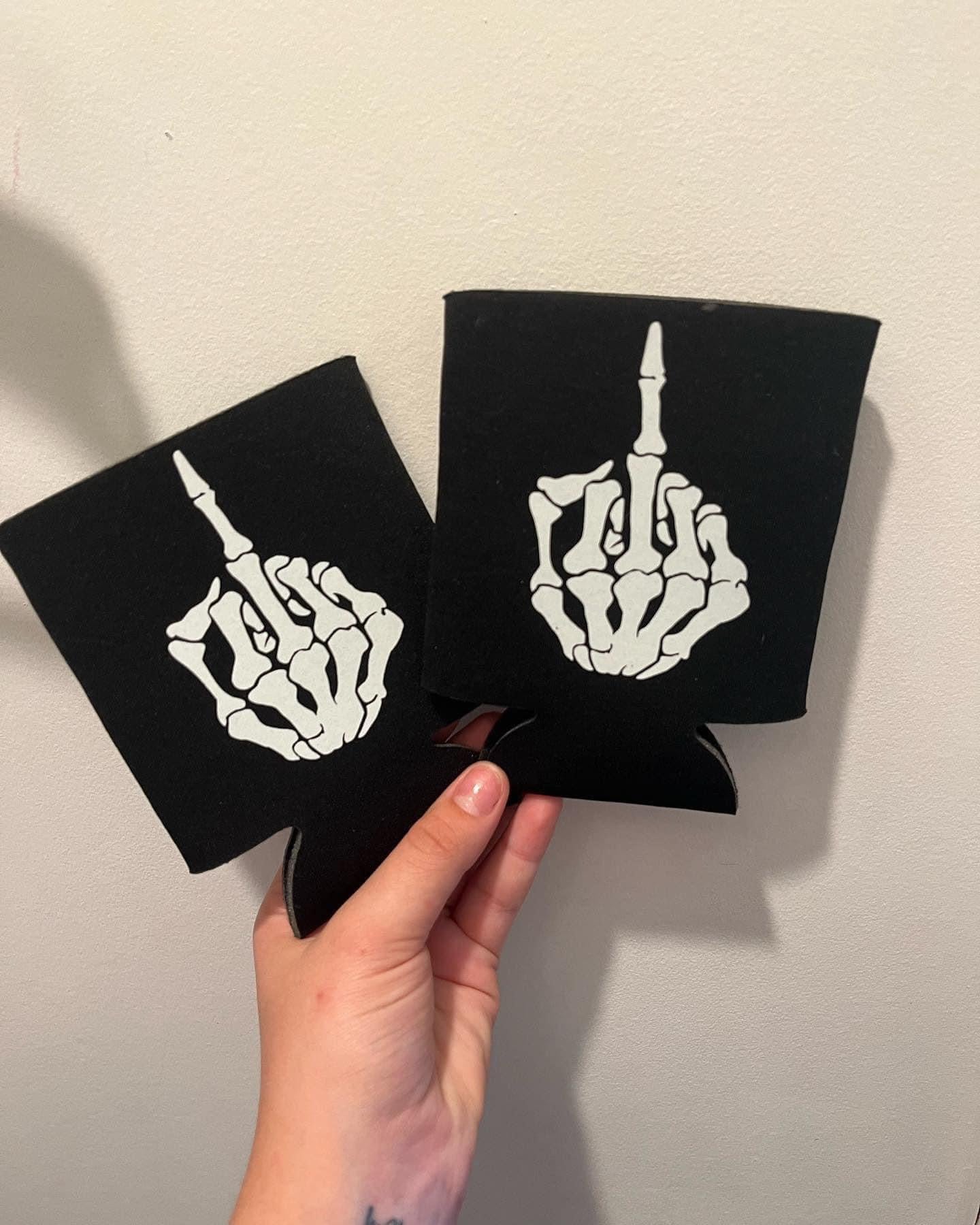 Glow in the dark middle finger koozie