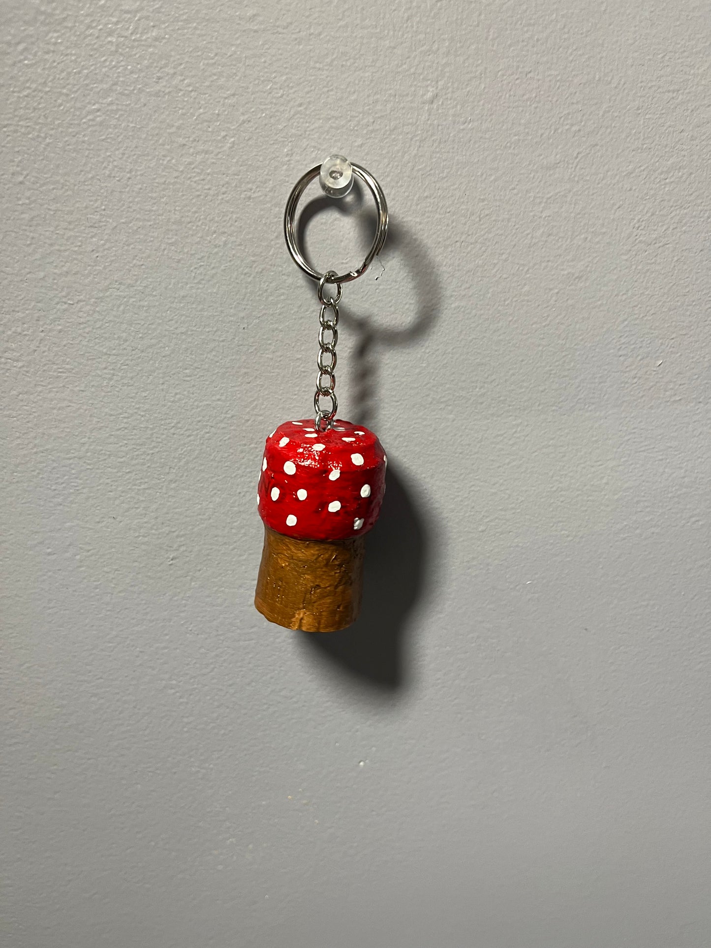 Mushroom Wine cork keychain