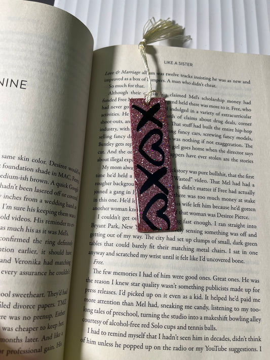 XOXO Glitter Bookmark (short)